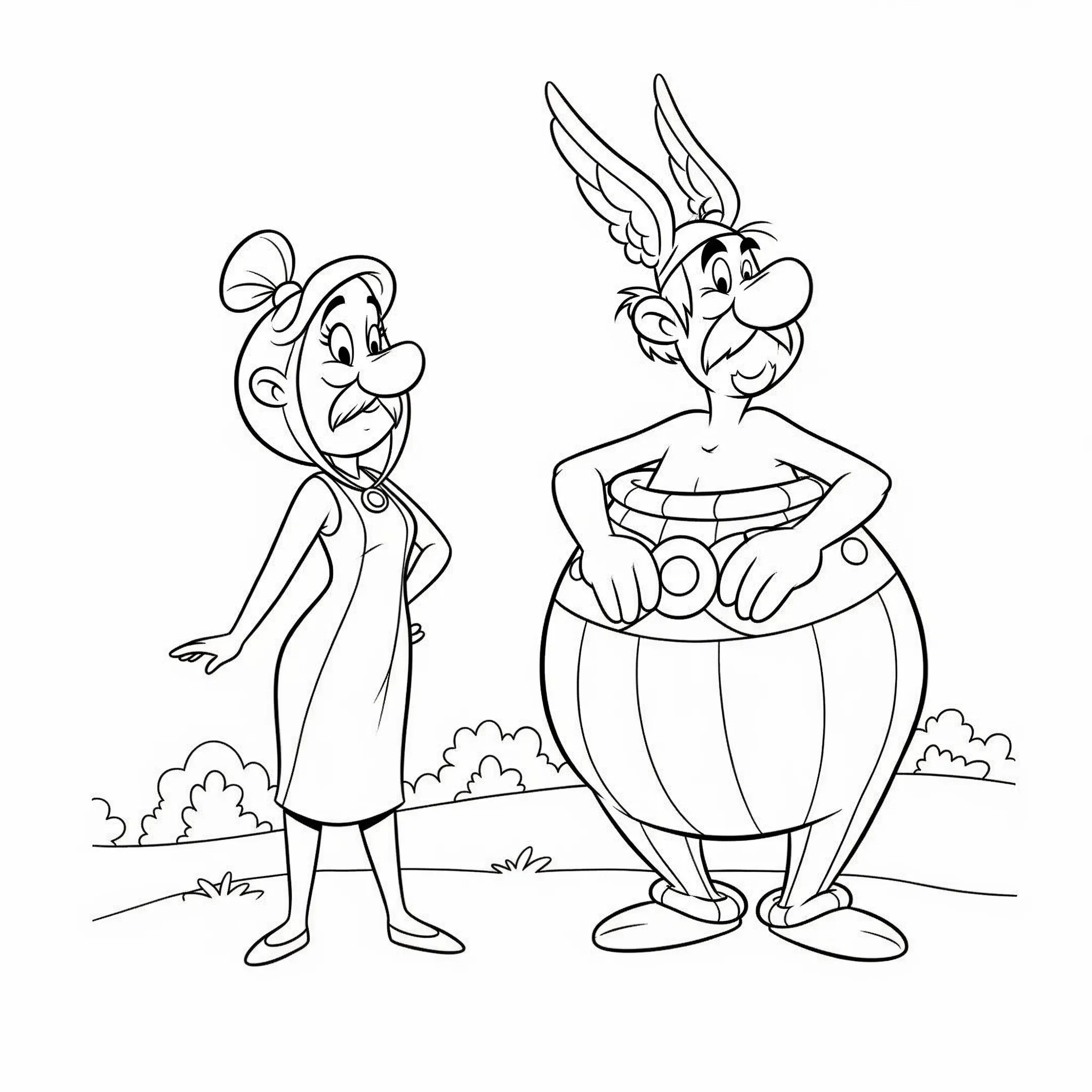 coloriage Falbala et Astérix pour enfant à imprimer