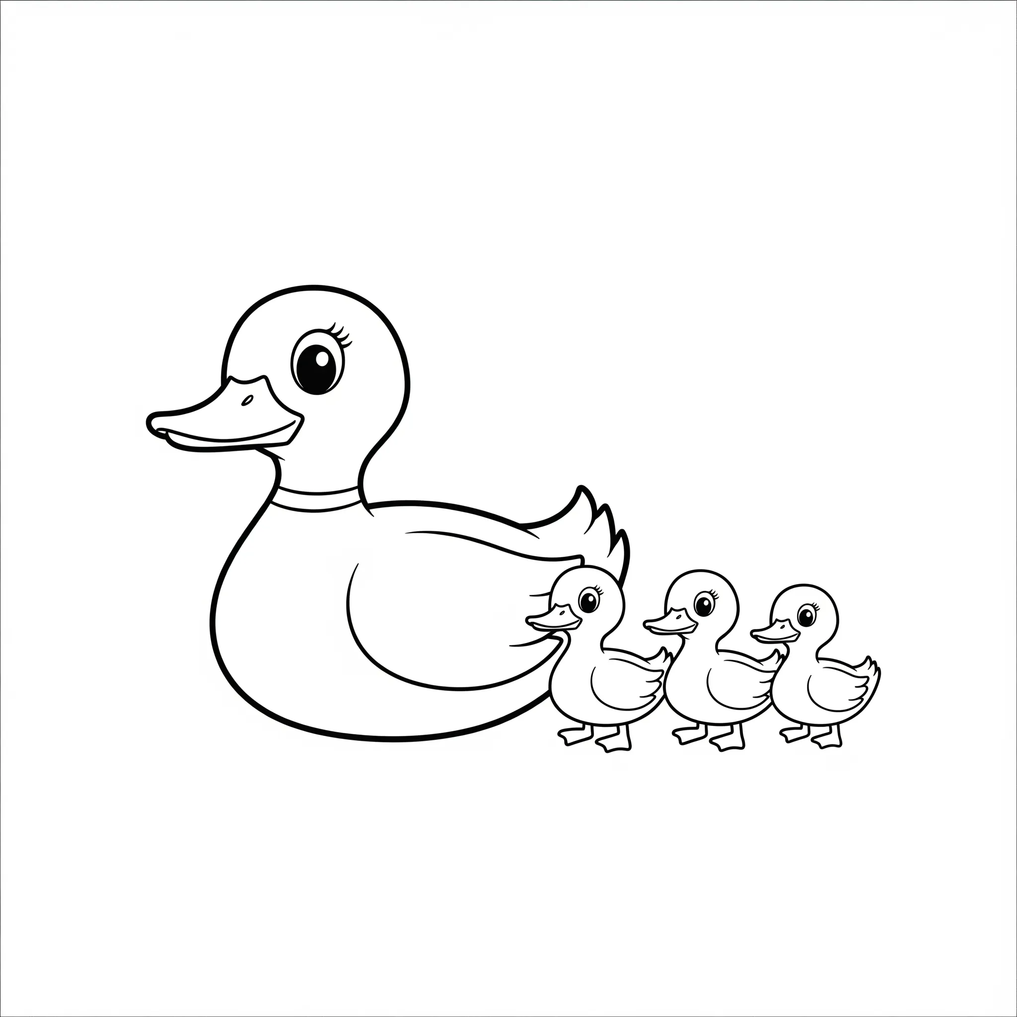 coloriage Famille de Canards pour enfants à télécharger