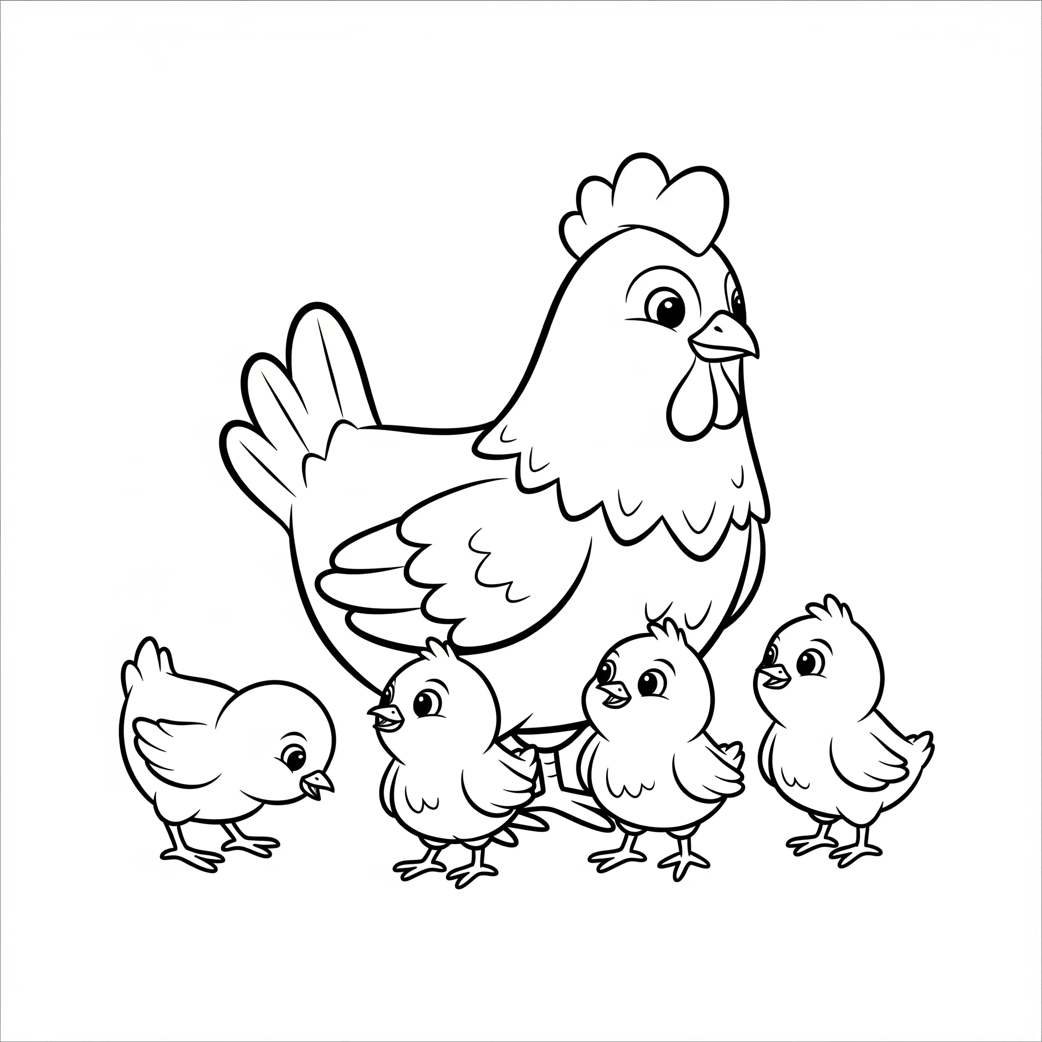 coloriage Famille de Poussins en ligne pour enfant