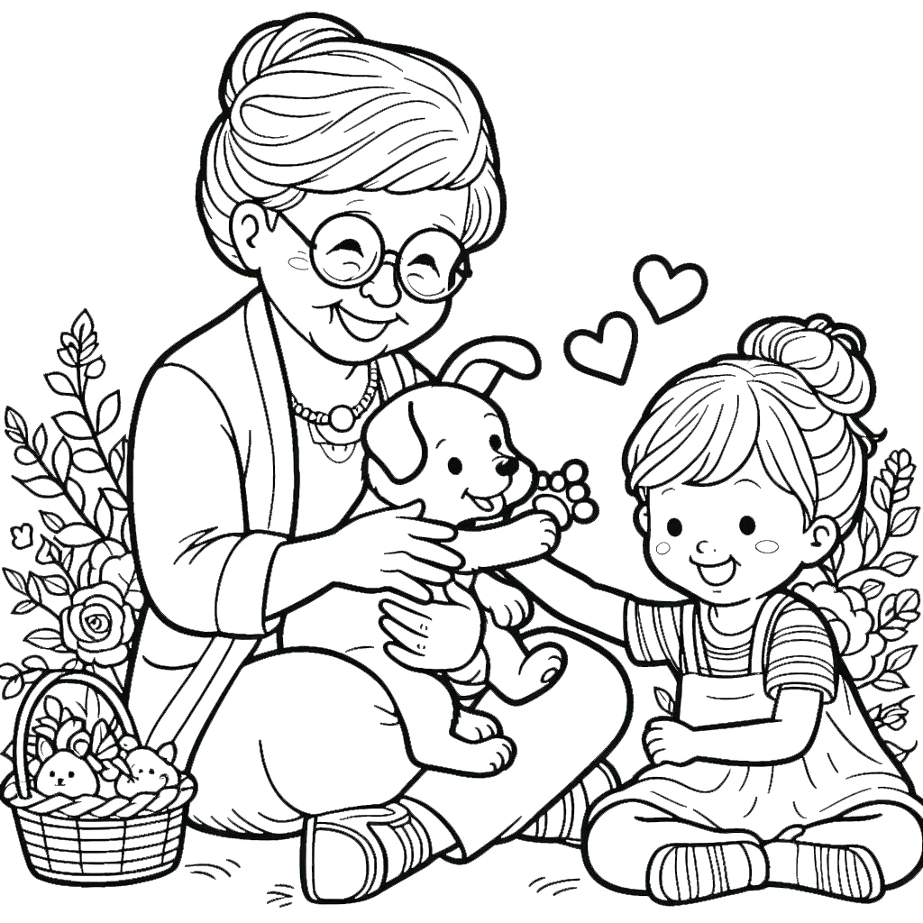 imprimer coloriage Fête Des Grand Mères pour enfant