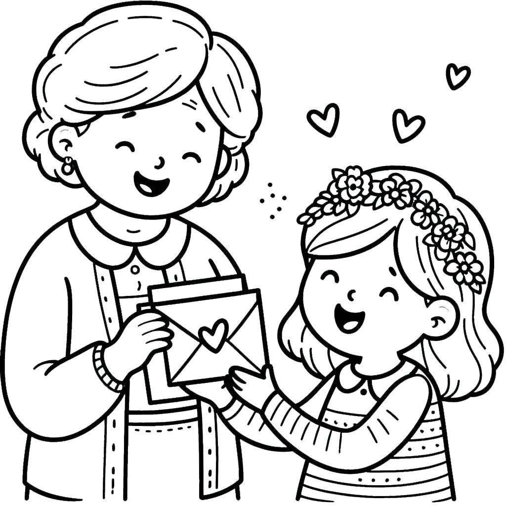 imprimer coloriage Fête Des Grand Mères pour enfant 1