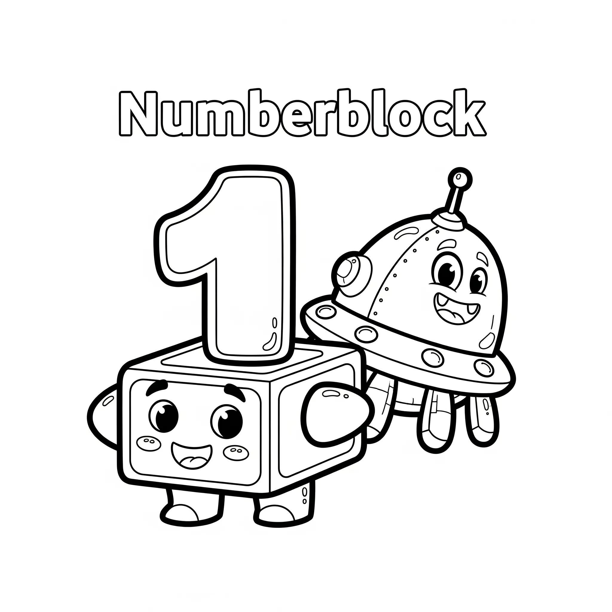 coloriage Le Numberblock 1 et un objet unique à imprimer pdf gratuit