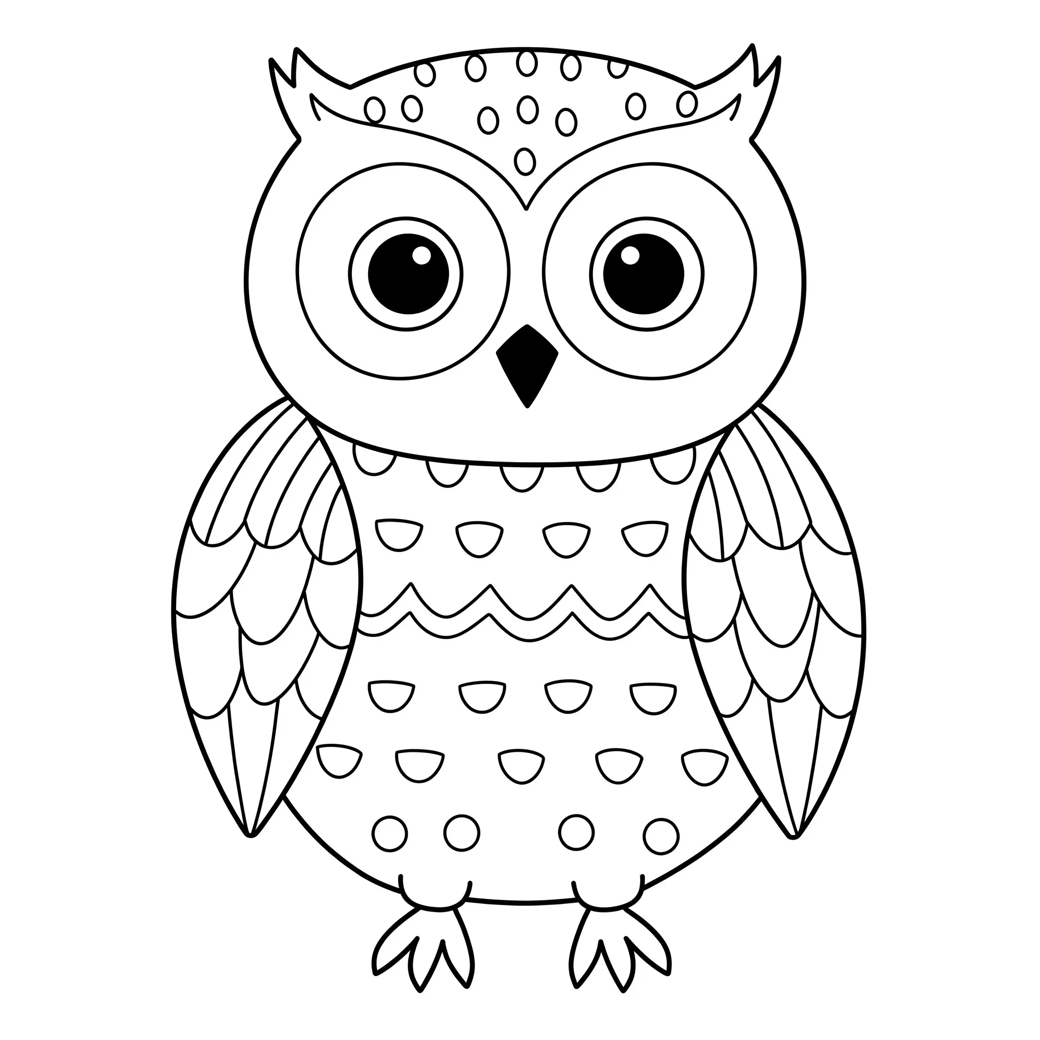 coloriage Le hibou avec des motifs pour bebe a imprimer