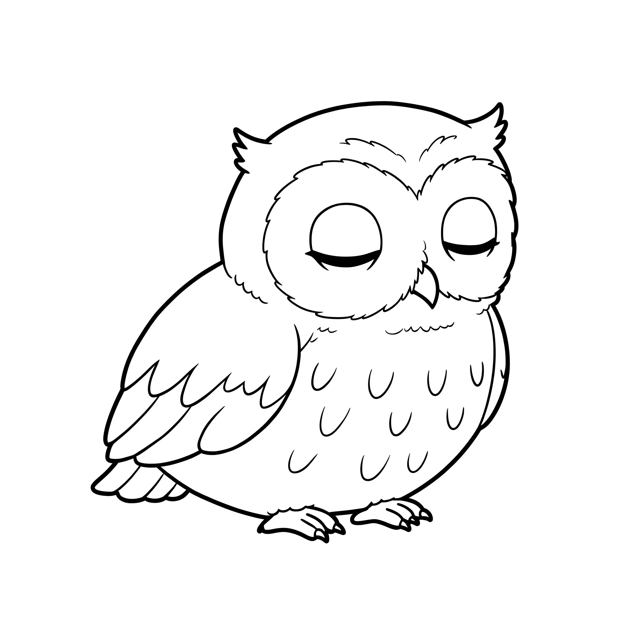 coloriage Le hibou endormi a colorier en ligne gratuitement