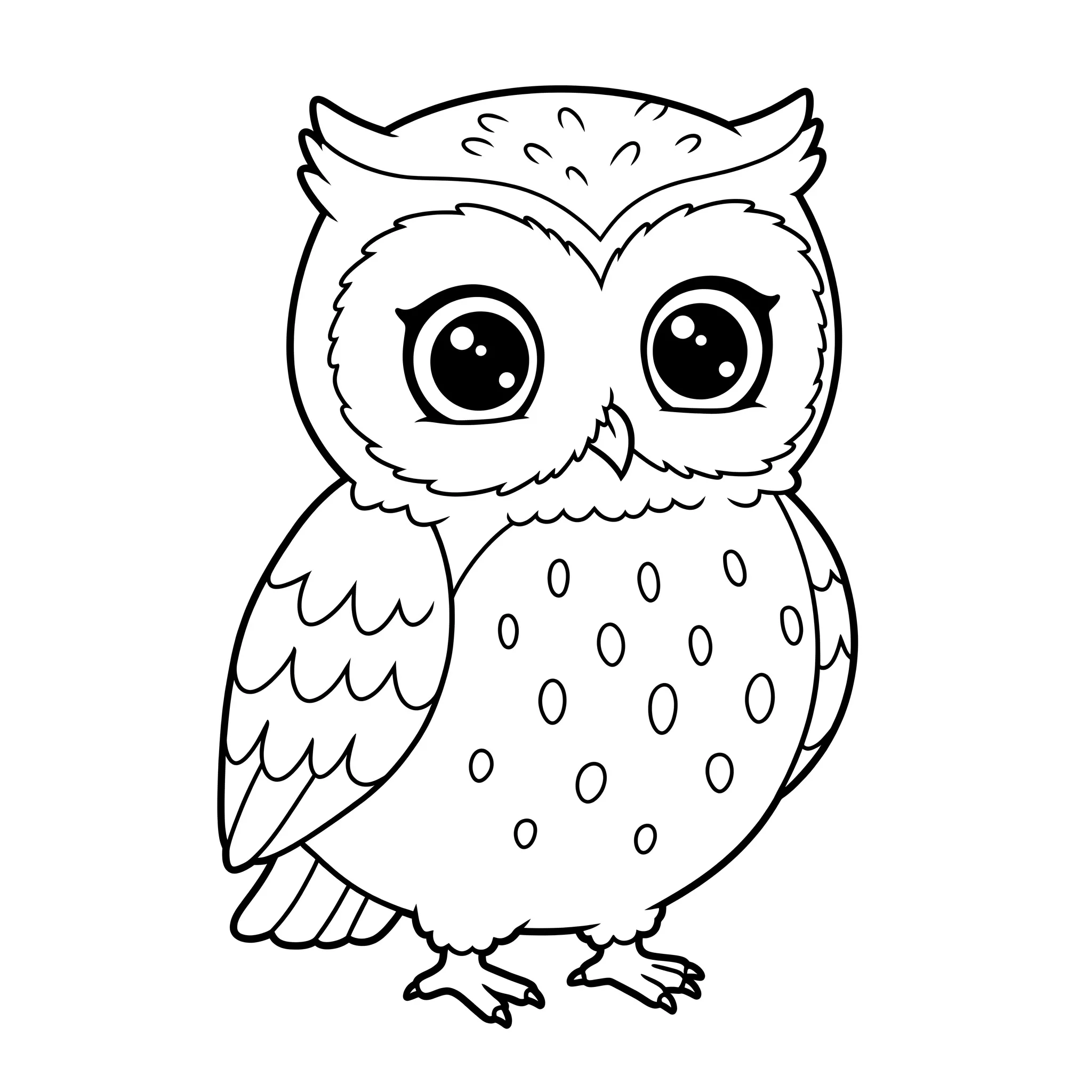coloriage Le hibou mignon à imprimer pour enfant de 8 ans