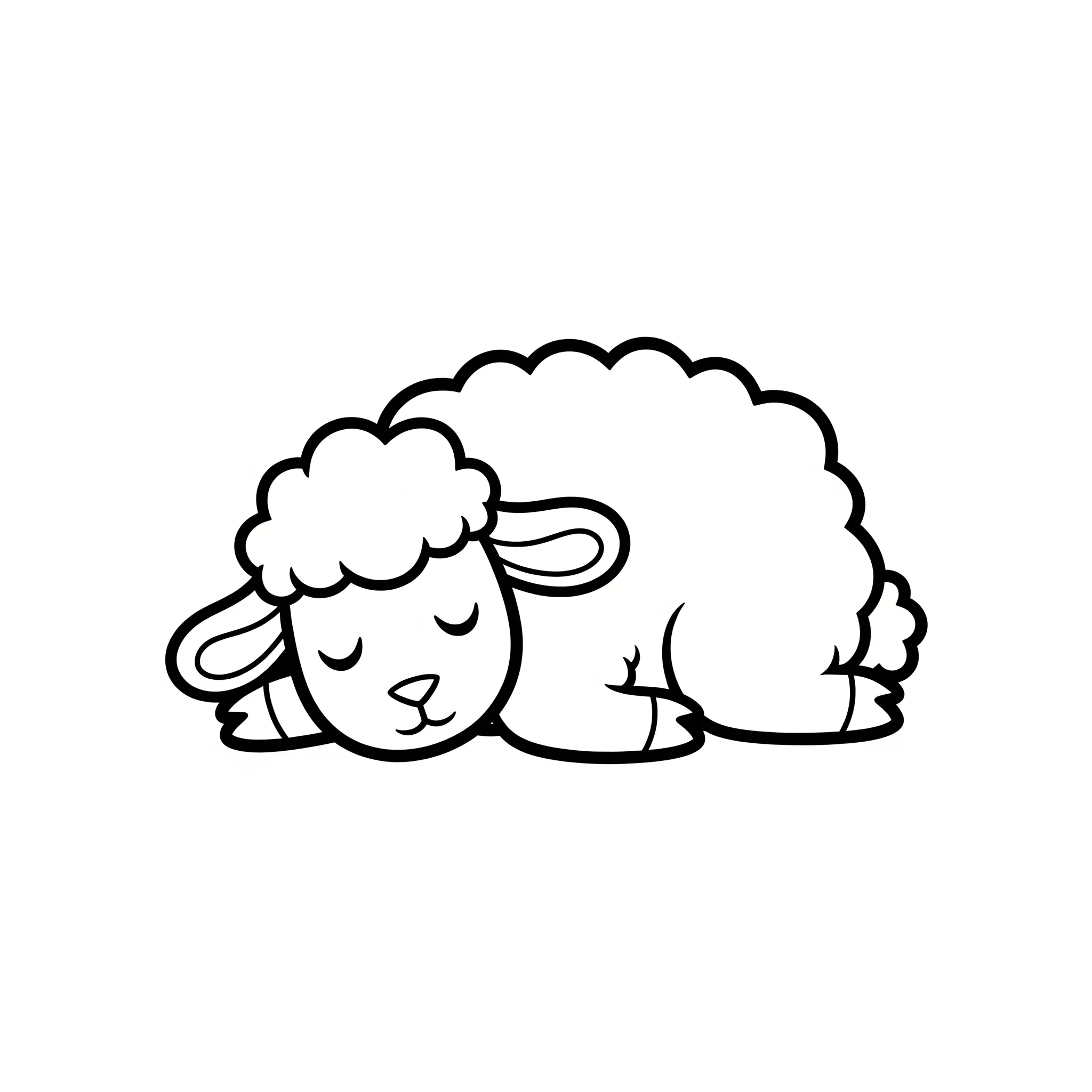 coloriage Le mouton endormi gratuit pour enfants