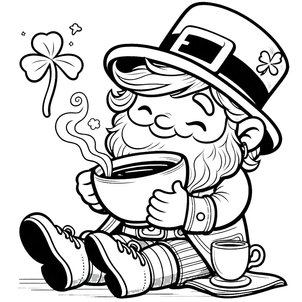 coloriage Leprechaun à imprimer pour enfant de 6 ans