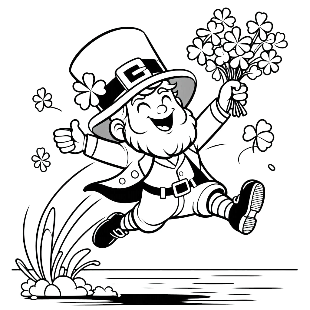 coloriage Leprechaun à imprimer pour enfant de 4 ans 2