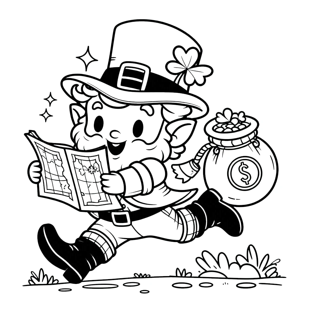 coloriage Leprechaun à imprimer pour enfant de 4 ans 3