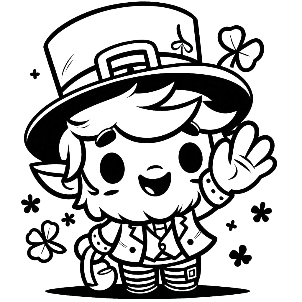 coloriage Leprechaun d'enfant a imprimer