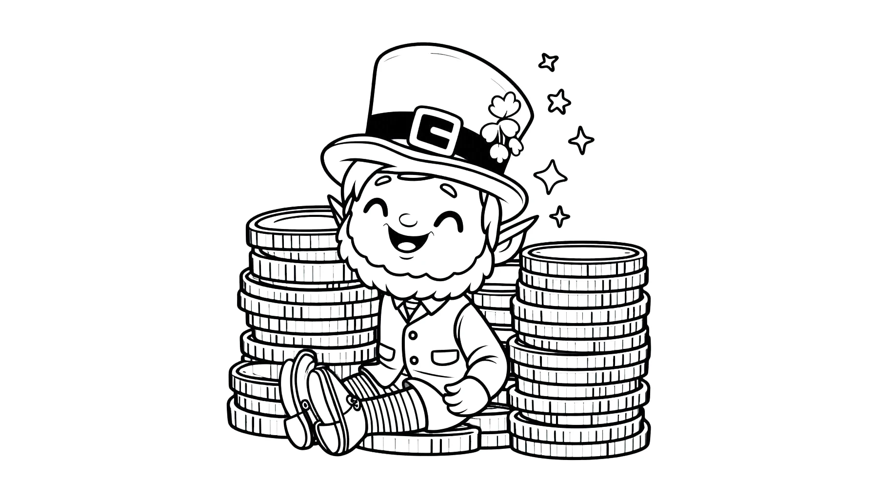 coloriage Leprechaun à imprimer pour enfant de 4 ans