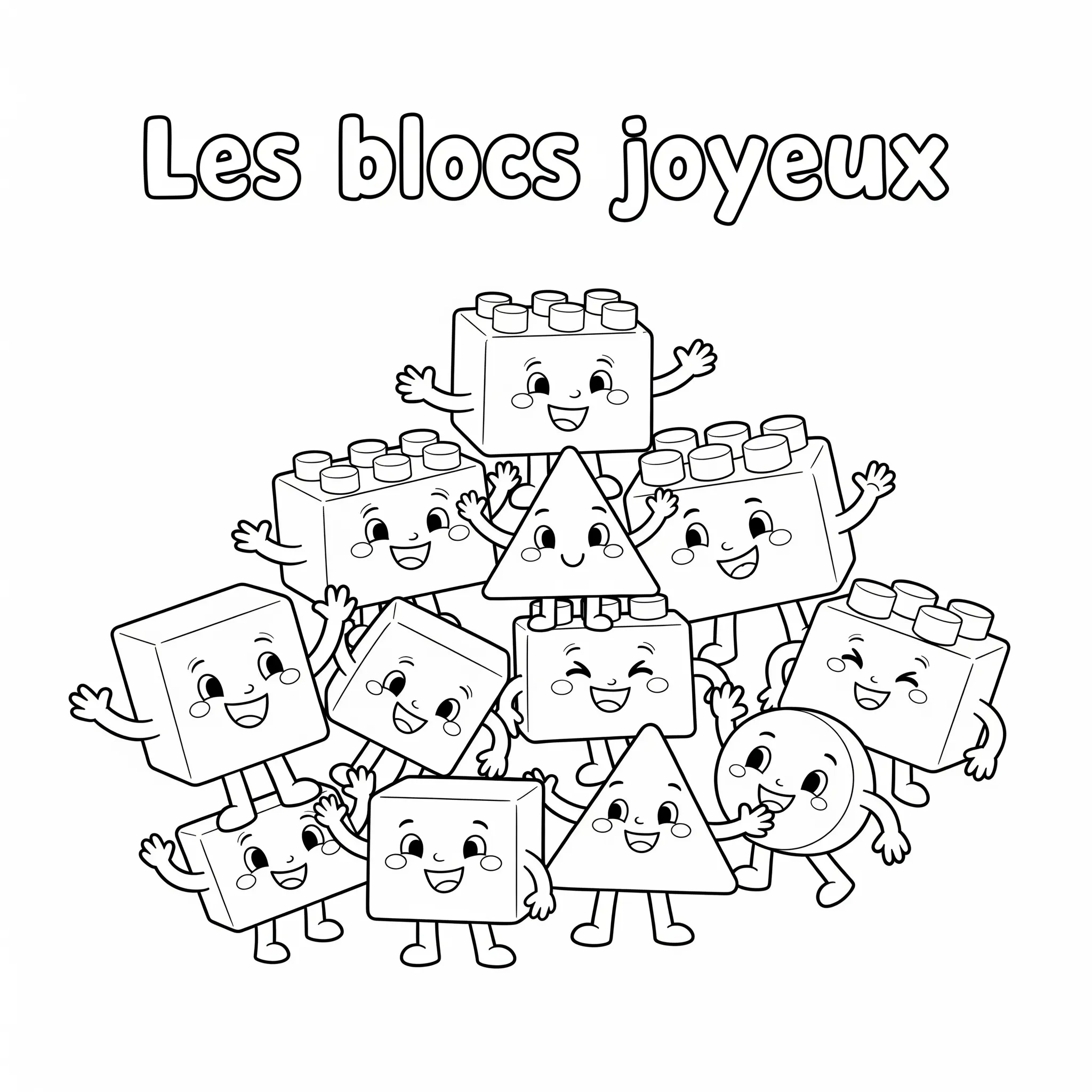 coloriage Les blocs joyeux pour bebe a imprimer