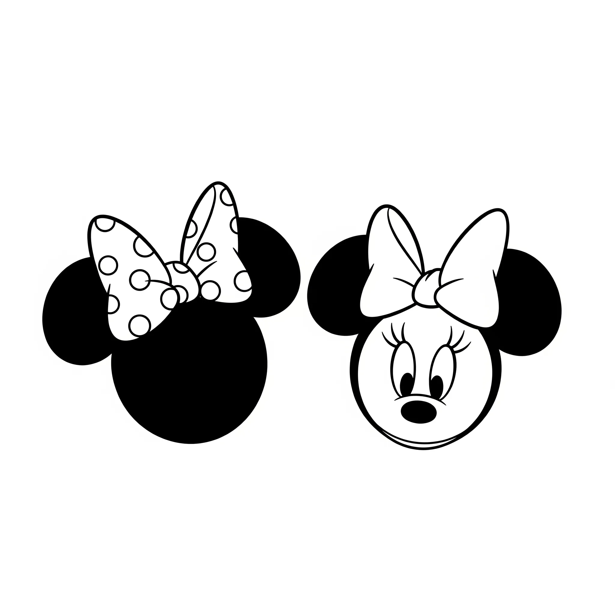 coloriage Les têtes de Mickey et Minnie pour enfants à imprimer