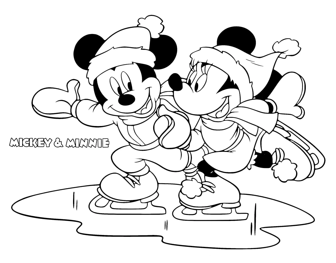 coloriage Mickey et Minnie pour enfant de 8 ans