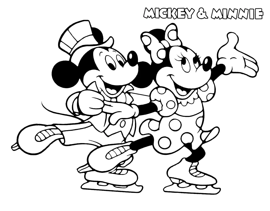 coloriage Mickey et Minnie pour enfants a imprimer gratuit