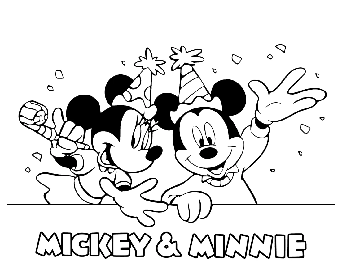 coloriage Mickey et Minnie à imprimer pour enfant de 2 ans 1