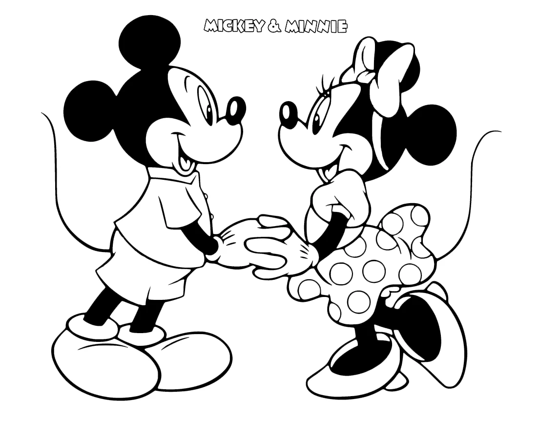 imprimer coloriage Mickey et Minnie 1