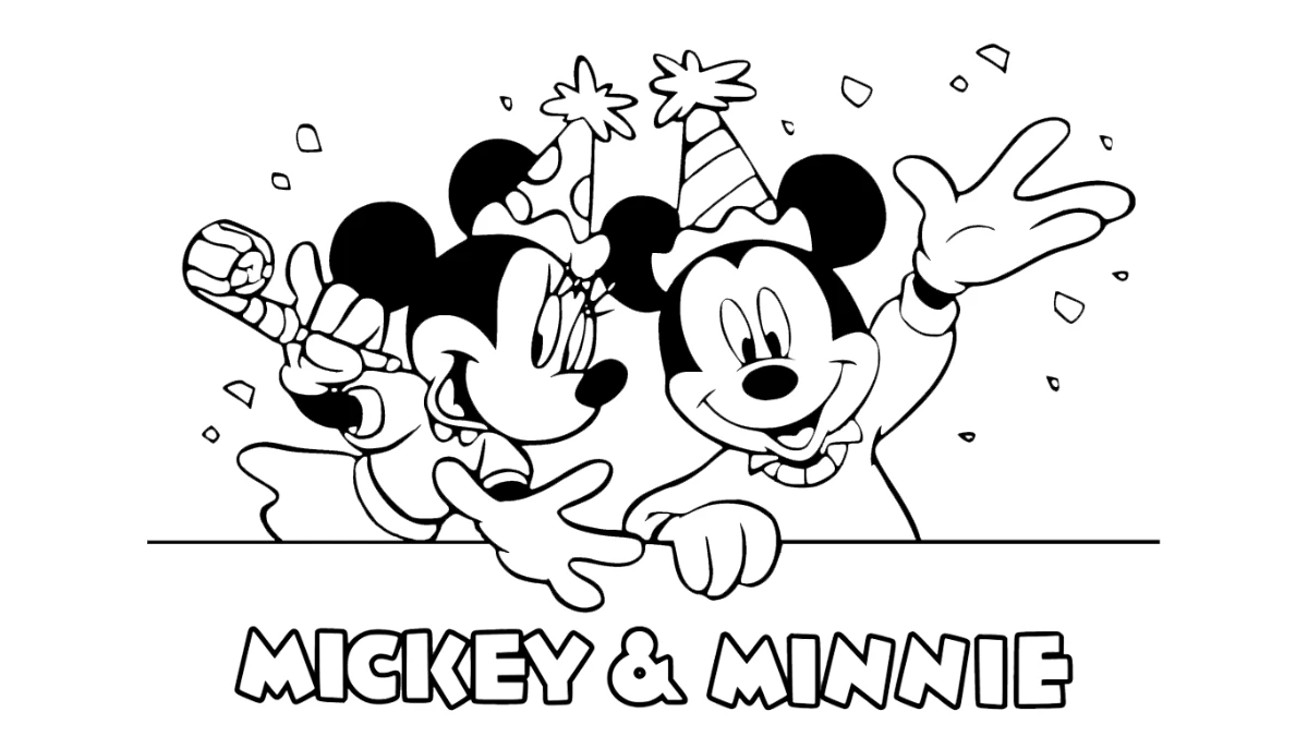 a imprimer coloriage Mickey et Minnie gratuit 1