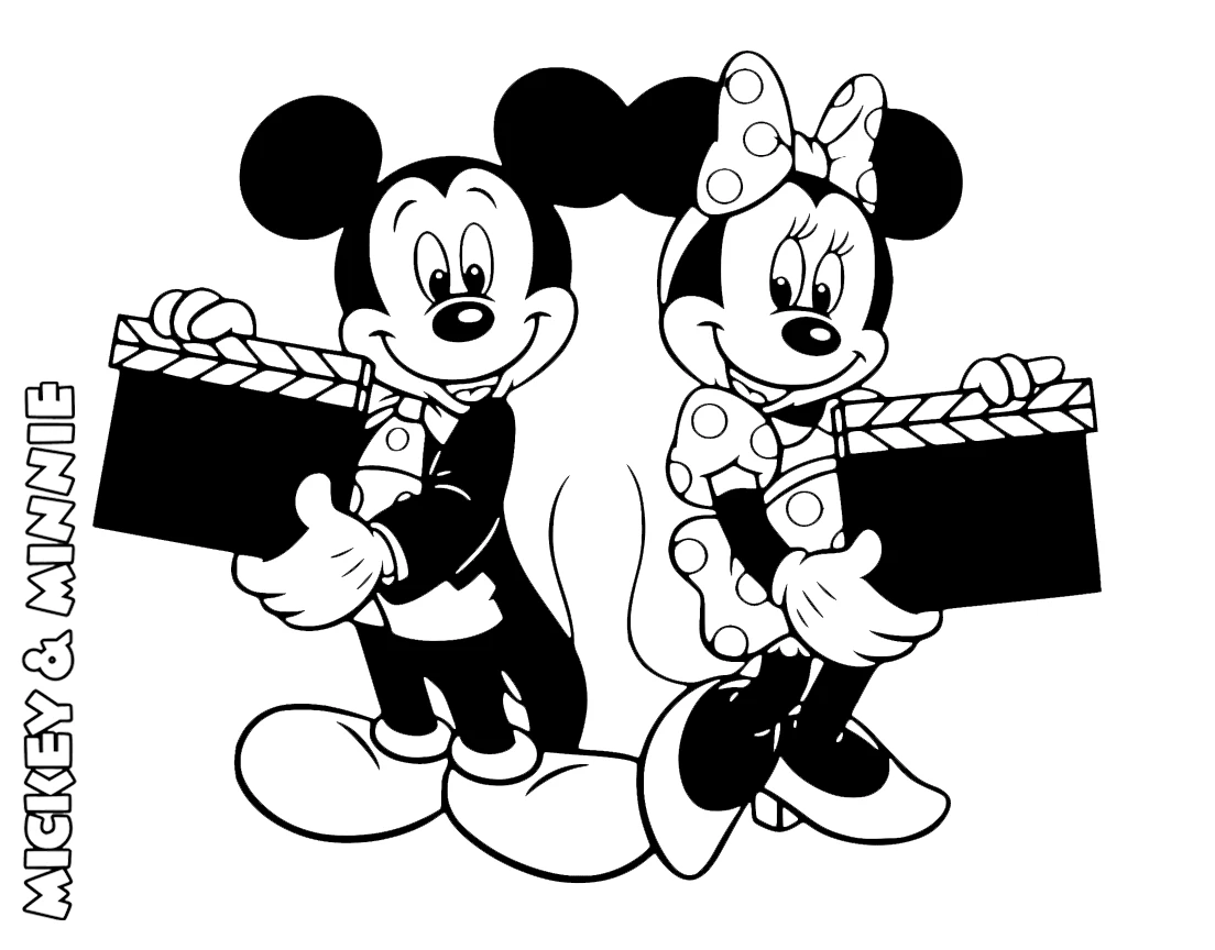 coloriage Mickey et Minnie à imprimer gratuit