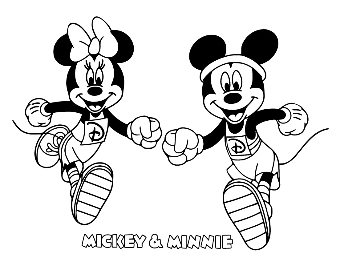 coloriage Mickey et Minnie et decoupage a imprimer gratuit 1