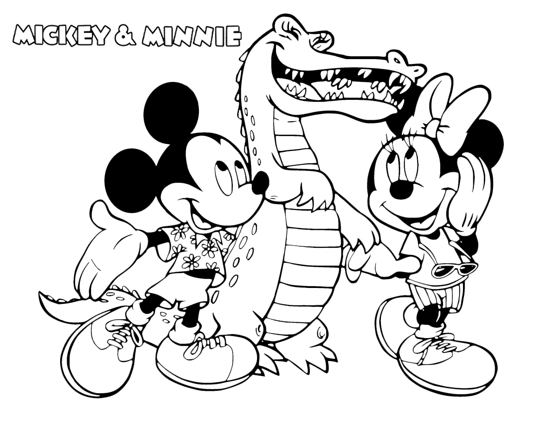 coloriage Mickey et Minnie pour enfant à imprimer