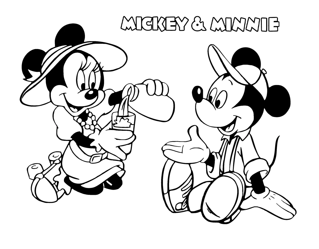 coloriage Mickey et Minnie gratuit pour enfants