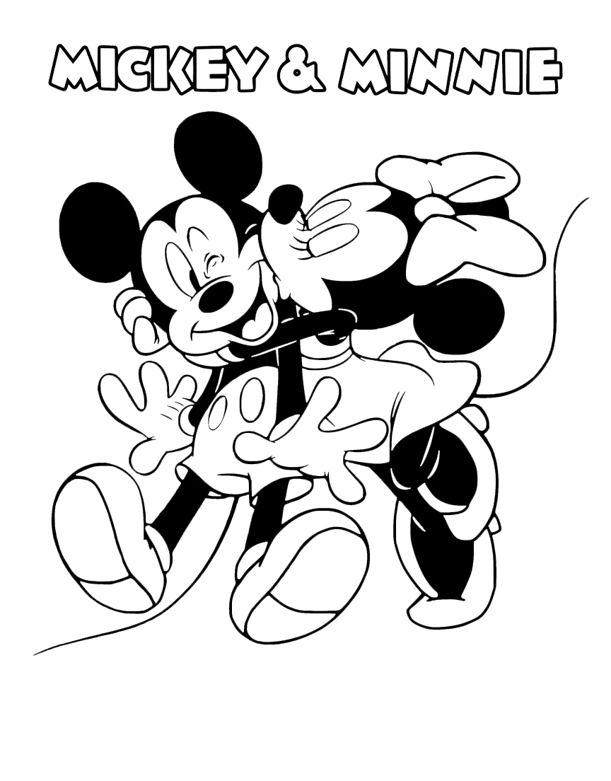 coloriage Mickey et Minnie a telecharger 2