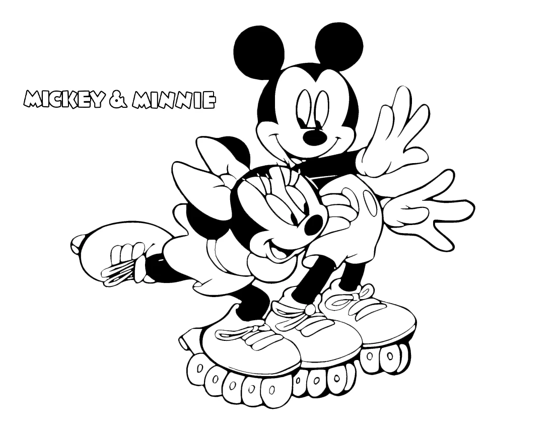 coloriage Mickey et Minnie pour enfant 1