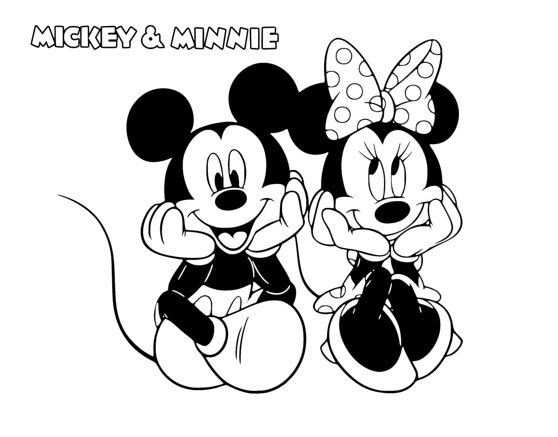 coloriage Mickey et Minnie pour enfant de 5 ans