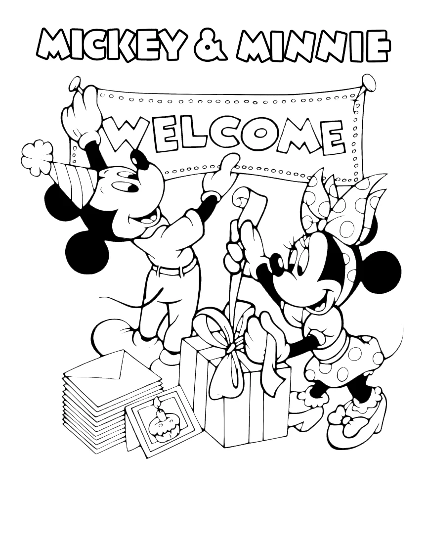 coloriage Mickey et Minnie gratuit a imprimer 1