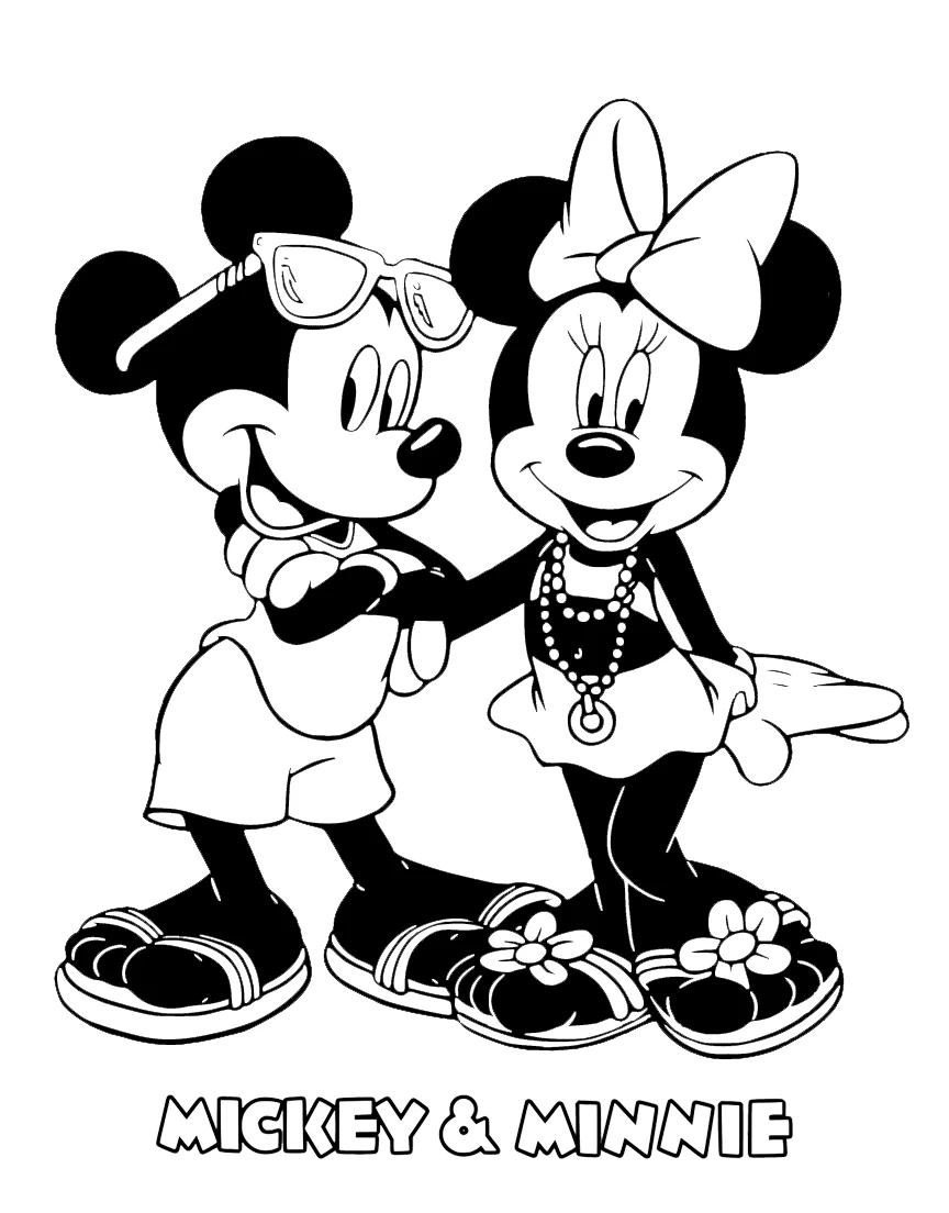 coloriage Mickey et Minnie a imprimer gratuitement 1