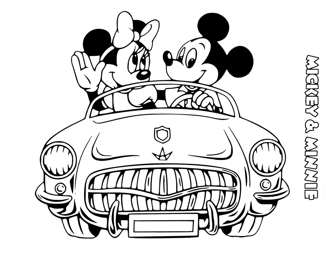 coloriage Mickey et Minnie à imprimer pour enfant de 2 ans