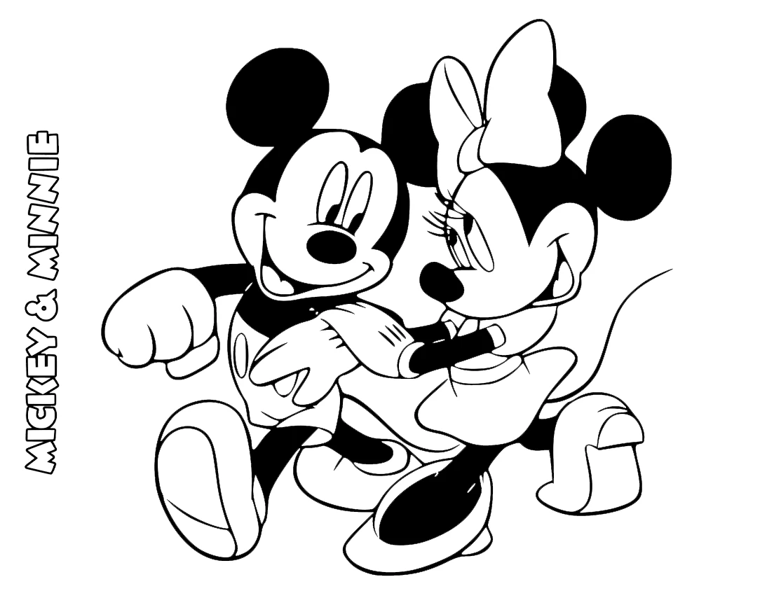 coloriage Mickey et Minnie a imprimer