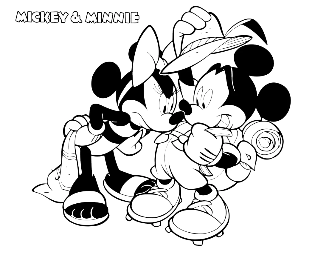 coloriage Mickey et Minnie pour enfant de 2 ans