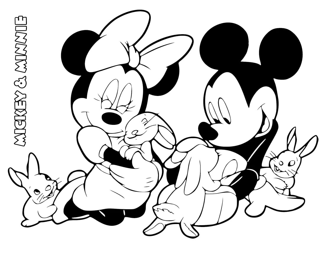 coloriage Mickey et Minnie a telecharger 1