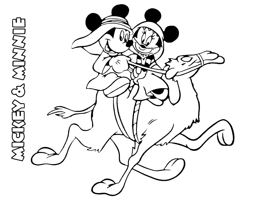 a imprimer coloriage Mickey et Minnie gratuit