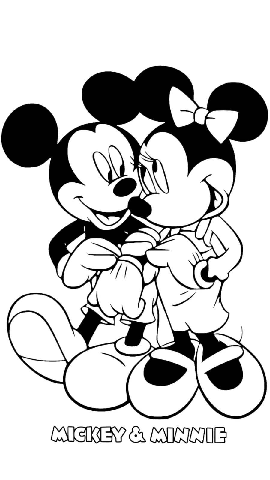 coloriage Mickey et Minnie gratuit a imprimer 2