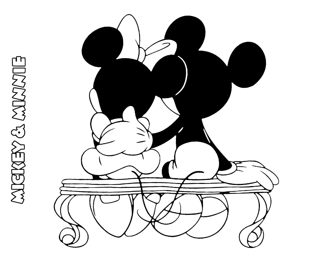 coloriage Mickey et Minnie et decoupage a imprimer gratuit