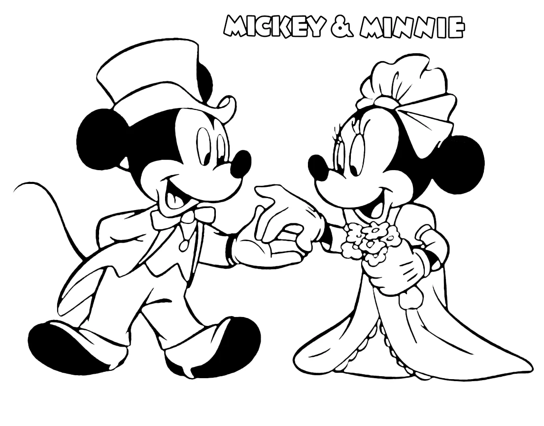 coloriage Mickey et Minnie a dessiner et imprimer 1