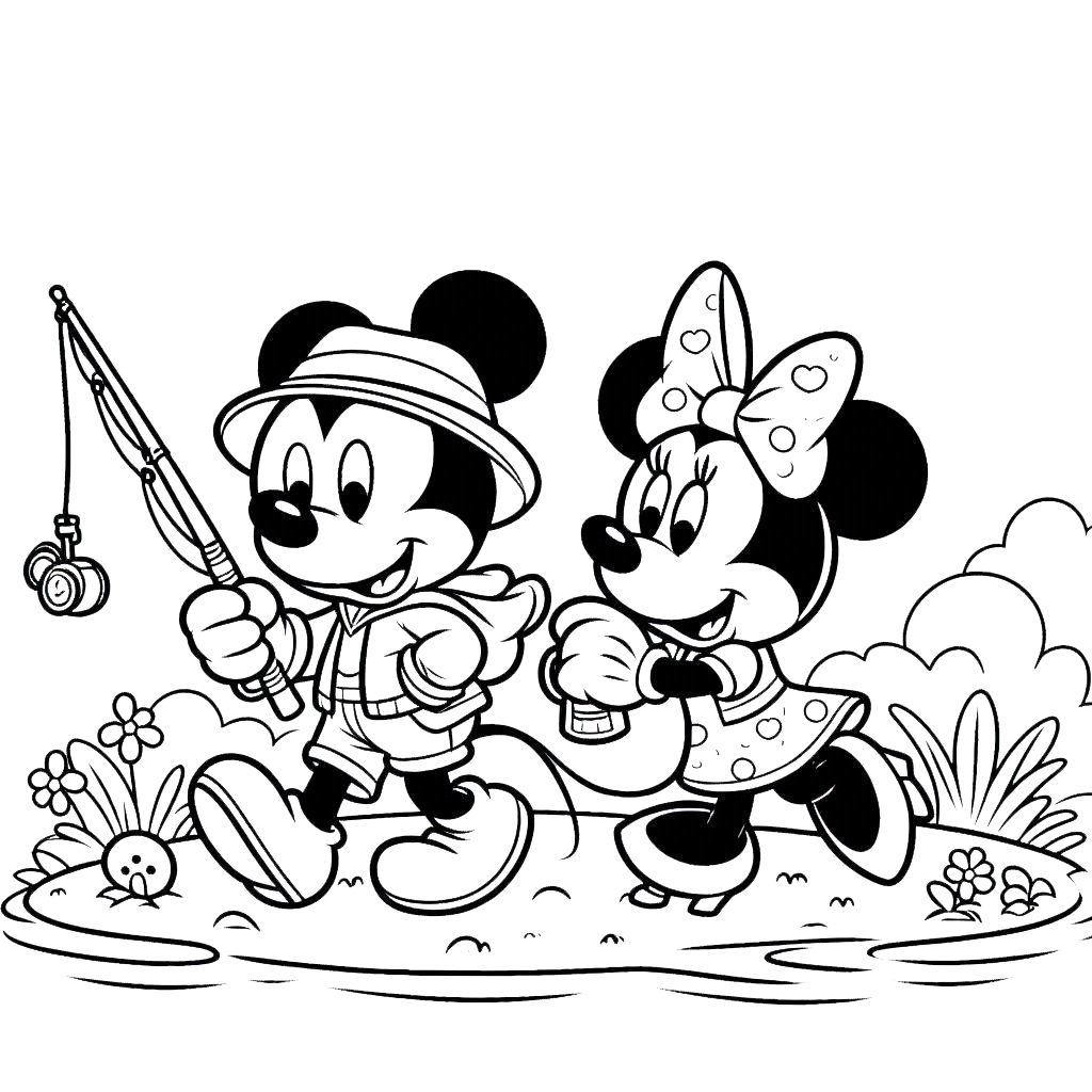 coloriage Mickey et Minnie a telecharger