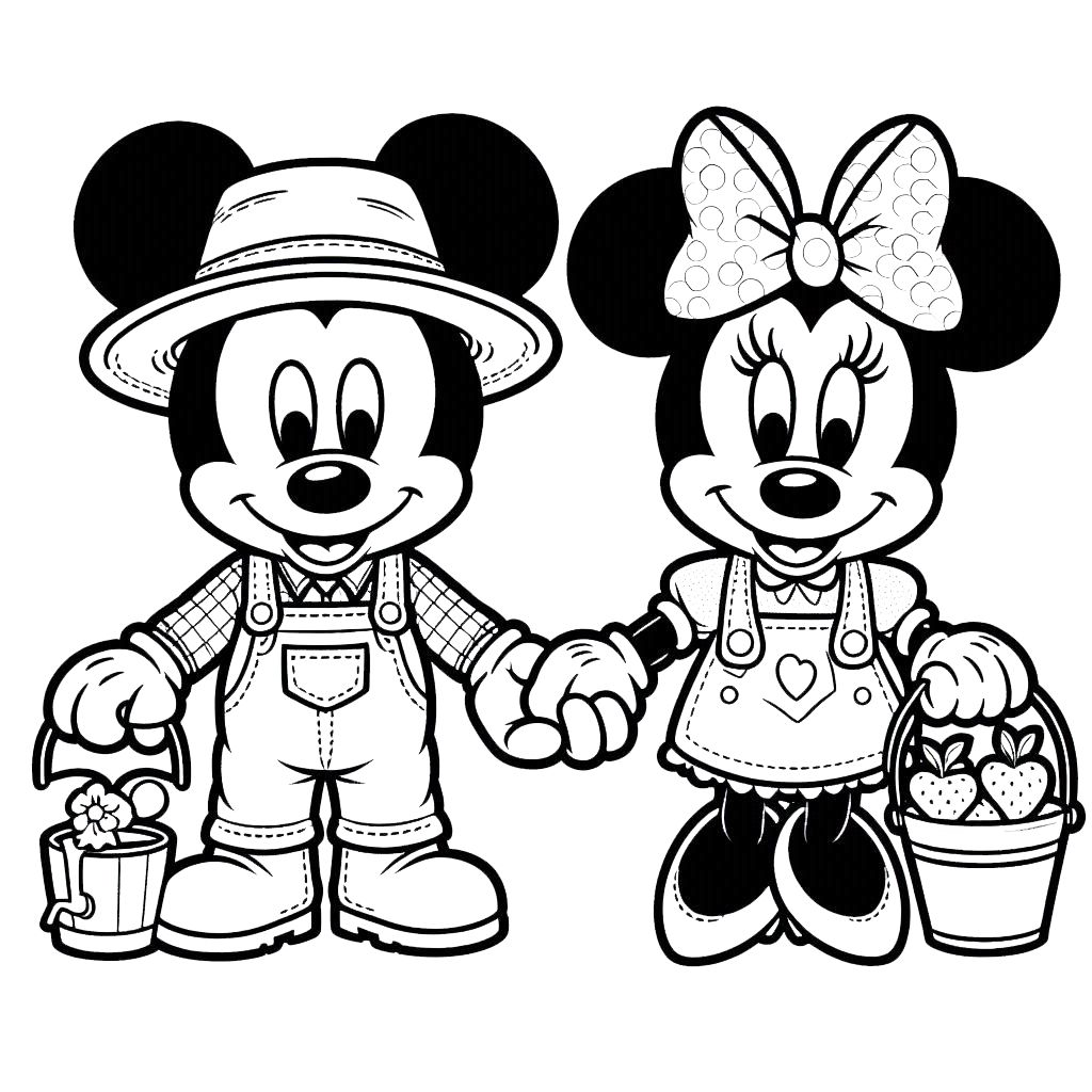 coloriage Mickey et Minnie gratuit à imprimer