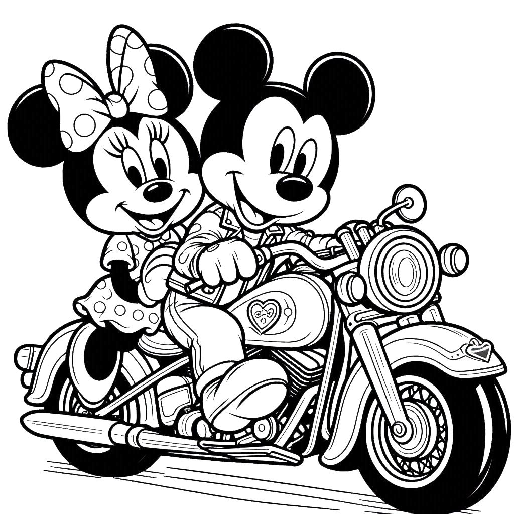 coloriage Mickey et Minnie et apprentissage