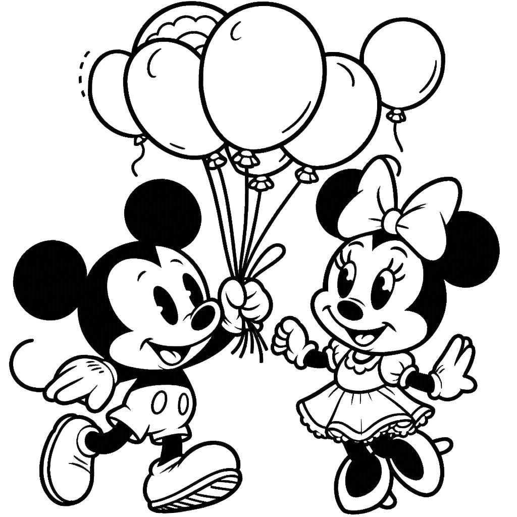 coloriage Mickey et Minnie a imprimer gratuit