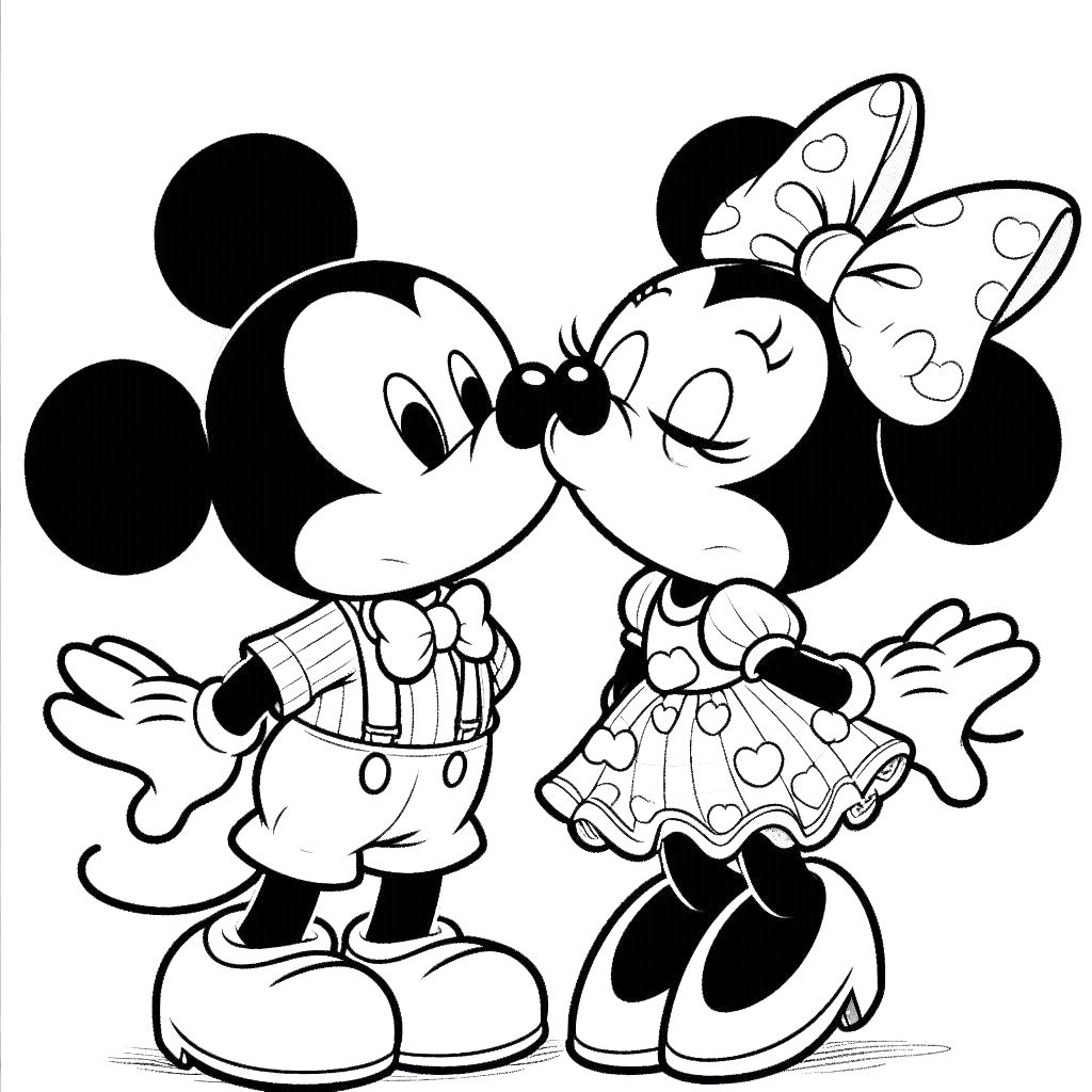 coloriage Mickey et Minnie a colorier en ligne gratuitement