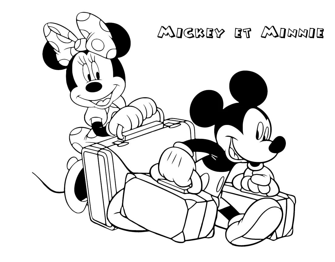 coloriage Mickey et Minnie a imprimer gratuit 1