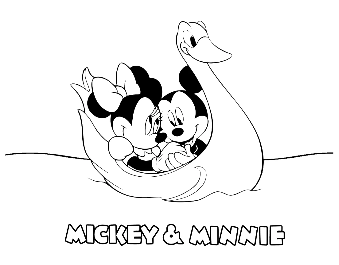 coloriage Mickey et Minnie et découpage à imprimer