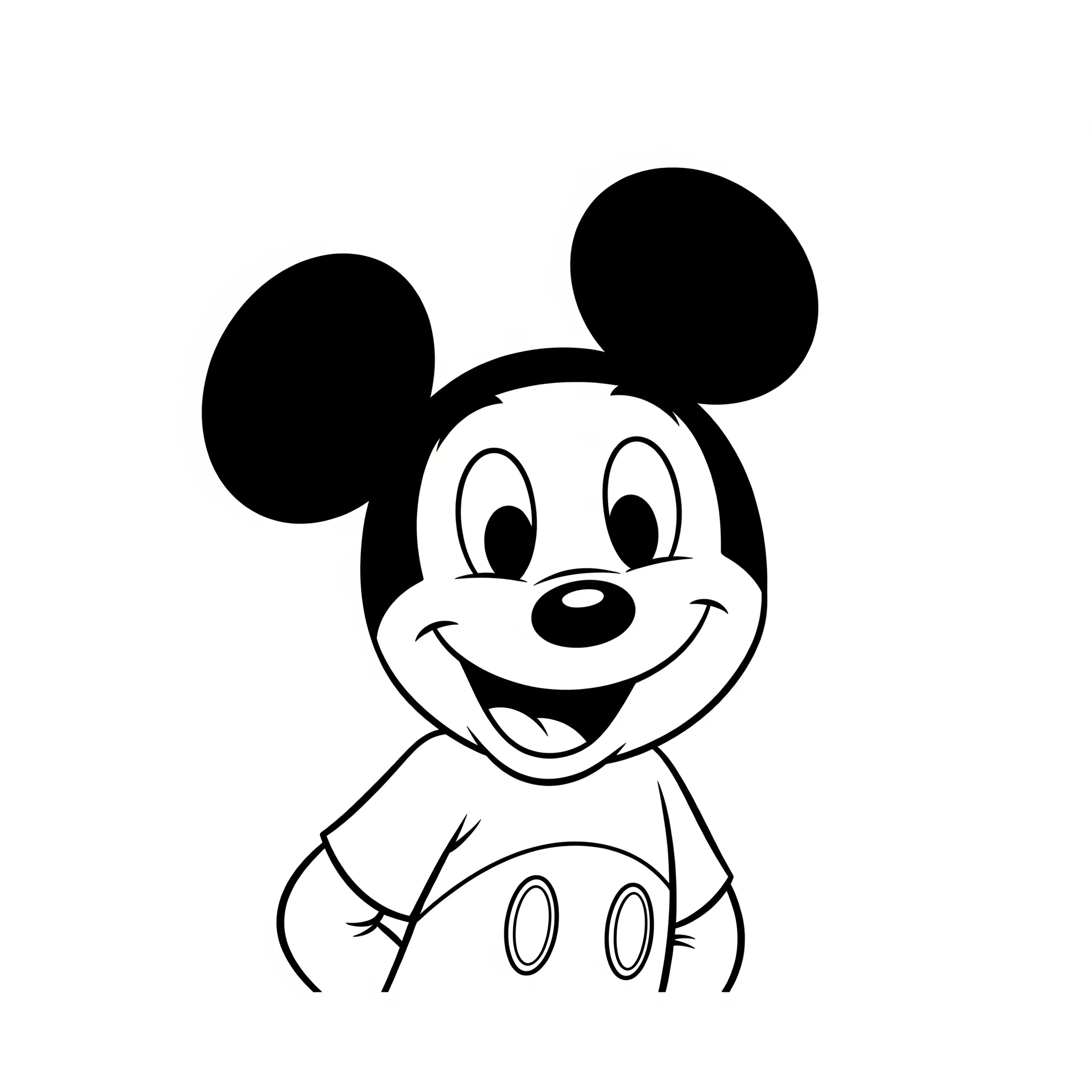 coloriage Mickey souriant pour enfant a imprimer gratuit