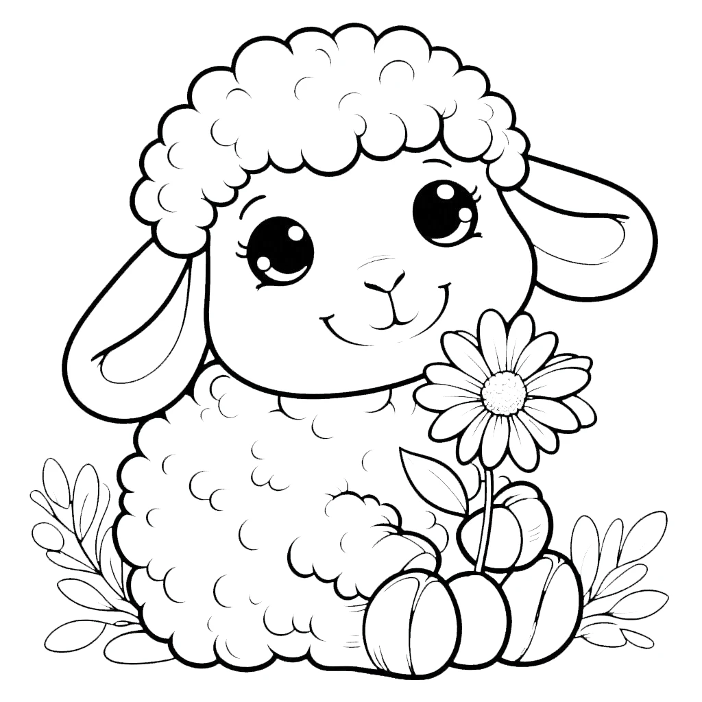 coloriage Mouton à imprimer pour enfant de 7 ans