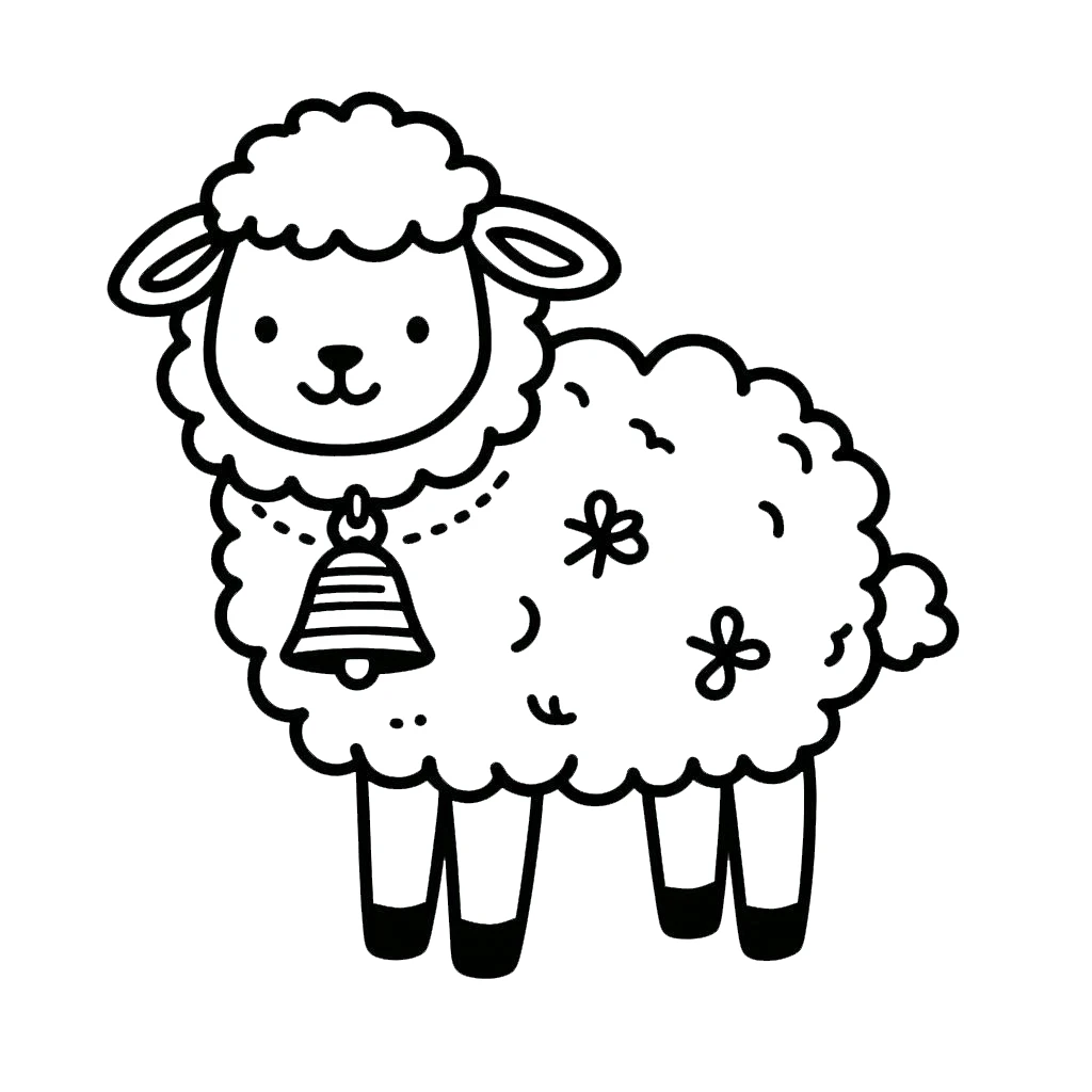 coloriage Mouton pour enfant de 3 ans