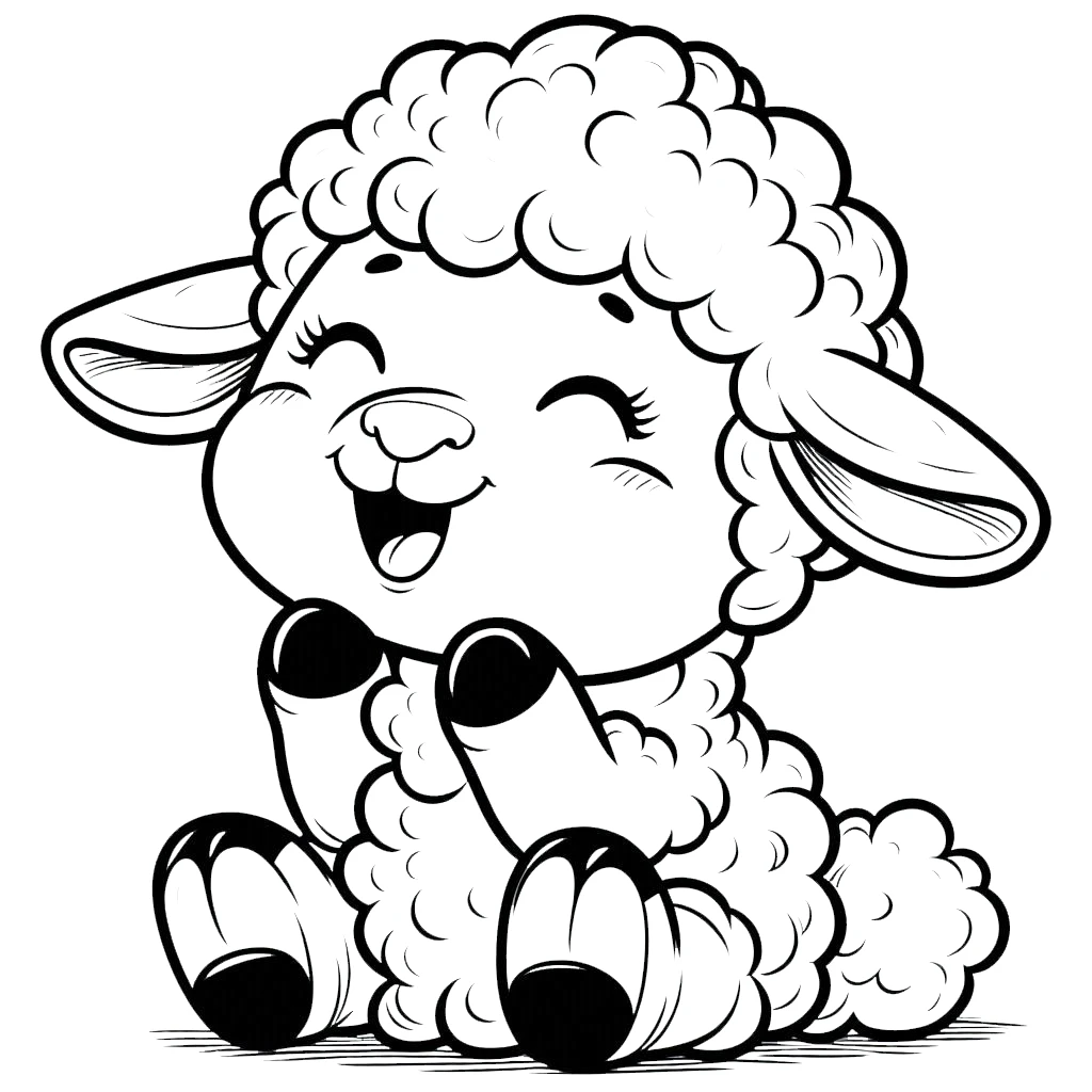 image pour coloriage Mouton enfant 1